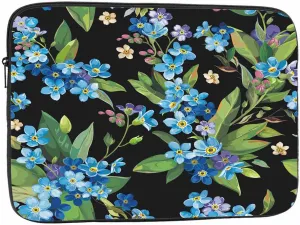 Laptop Sleeve Bag 15.4 15.6 Inch,Forget-Me-Not Flowers Blue Flower Floral Protective Polyester Computer Cases Laptop Cover Briefcase Bag Tablet Travel Cover