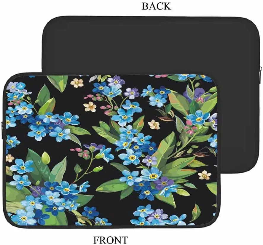 Laptop Sleeve Bag 15.4 15.6 Inch,Forget-Me-Not Flowers Blue Flower Floral Protective Polyester Computer Cases Laptop Cover Briefcase Bag Tablet Travel Cover
