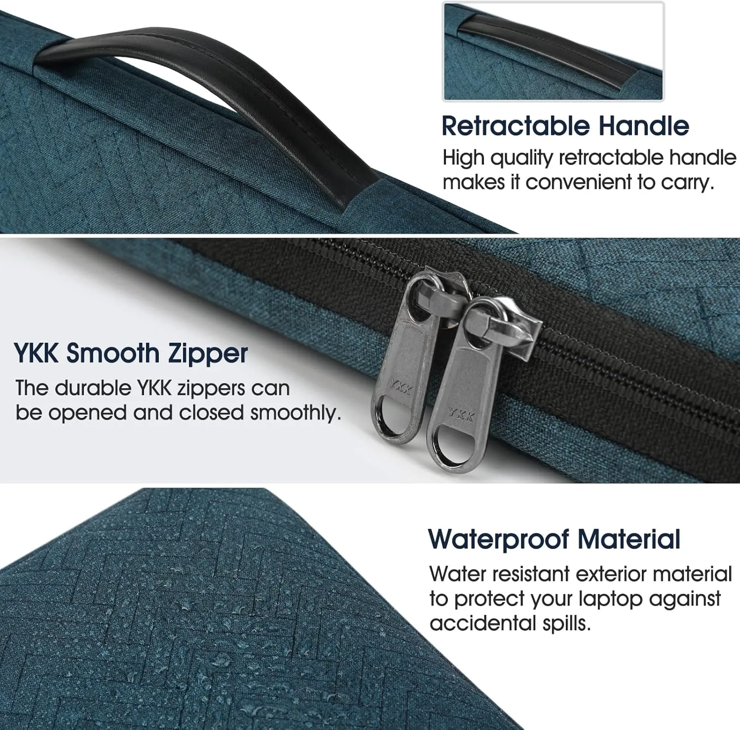 Laptop Sleeve Case 15-15.6 Inch Waterproof Handle Laptop Bag Protective Business Computer Carrying Bag Compatible with Chromebook/MacBook Air/Notebook, Navy