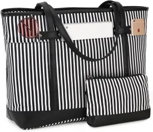 Laptop Tote Bag for Women,RAVUO Water Resistant 15.6 Inch Computer Handbag Purse Teacher Bag With Portable Small Pouch