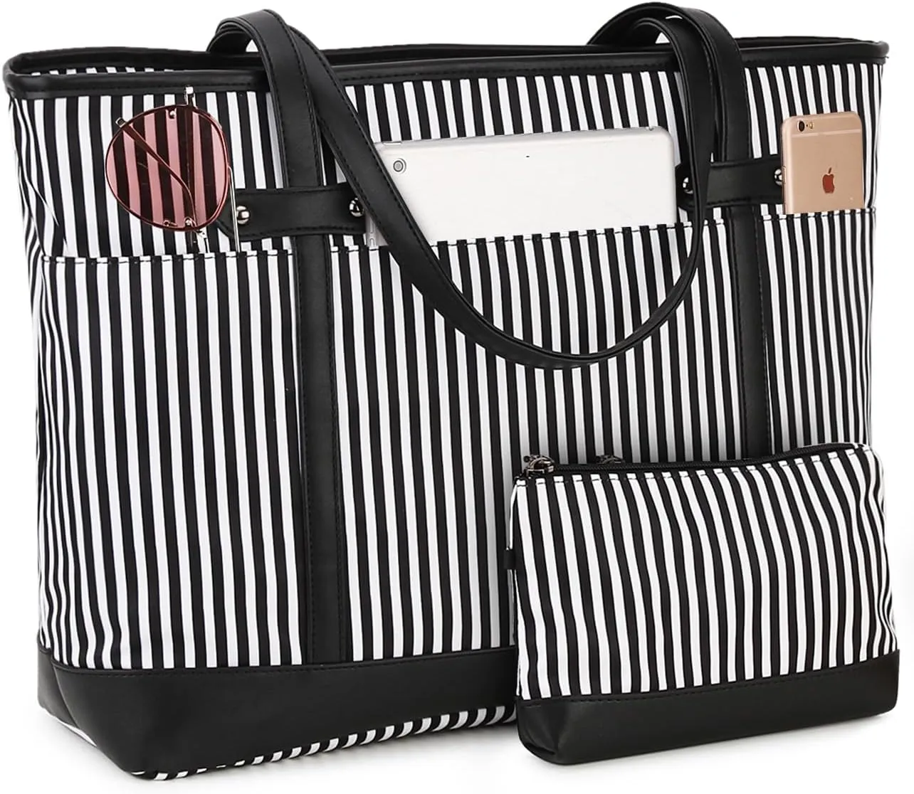 Laptop Tote Bag for Women,RAVUO Water Resistant 15.6 Inch Computer Handbag Purse Teacher Bag With Portable Small Pouch