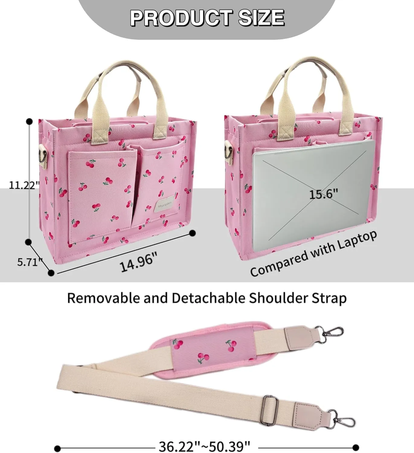 Large Canvas Tote Bag for Women Work Tote Bags with Pockets Laptop Crossbody Purses Everyday Bag Handbags for Travel