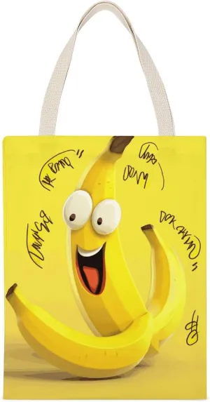 Large Grocery Bags Beach Tote Yellow Banana Shopping Bag for Women Shoulder Bag for Travel Work Handbag