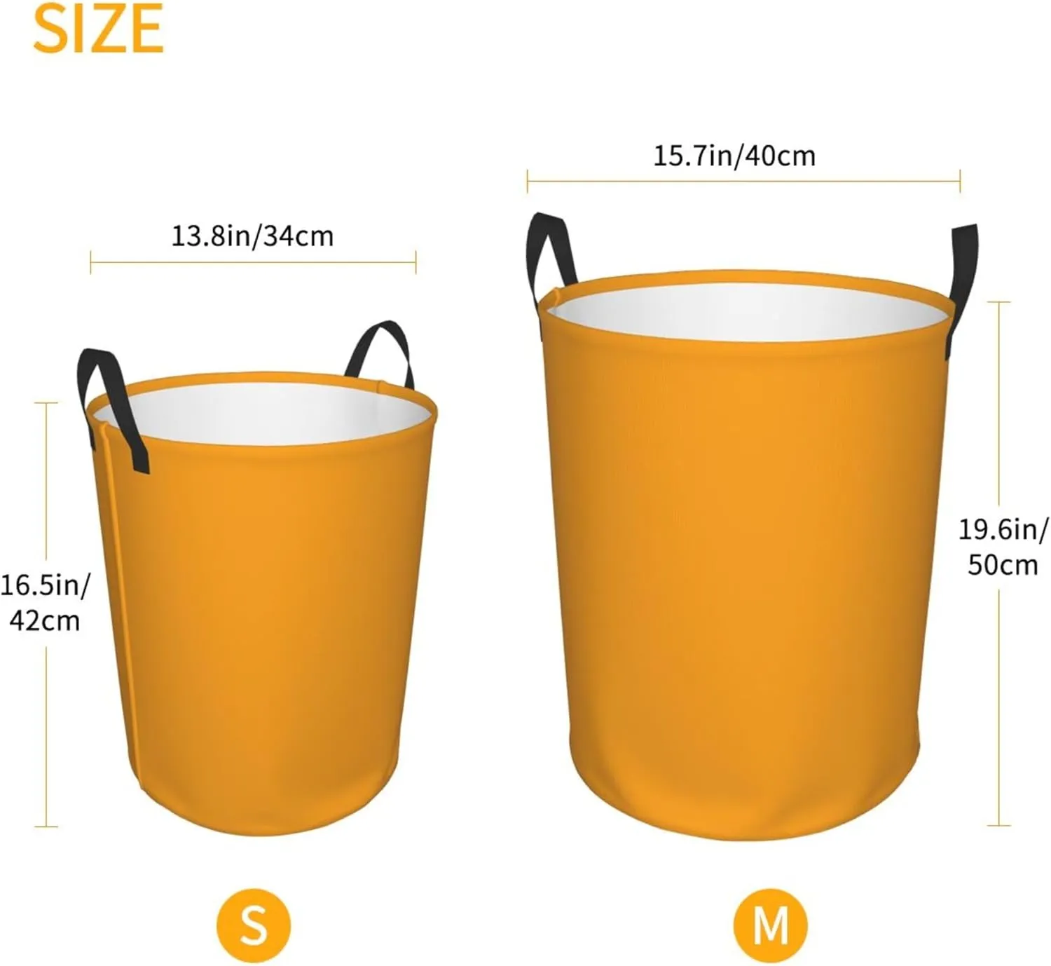 Large Laundry Hamper Bag, Solid Plain Bright Orange Laundry Basket Collapsible Waterproof Storage Basket for College Dorm, Family Essentials