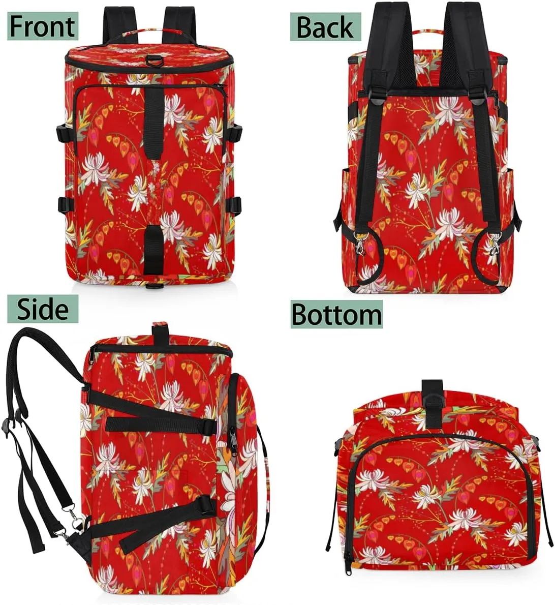 Large Sports Gym Bag With Shoe & Laptop Compartment 47L Waterproof Travel Duffel Bags for Men Women Abstract Petals Luggage Backpack Duffle Bag
