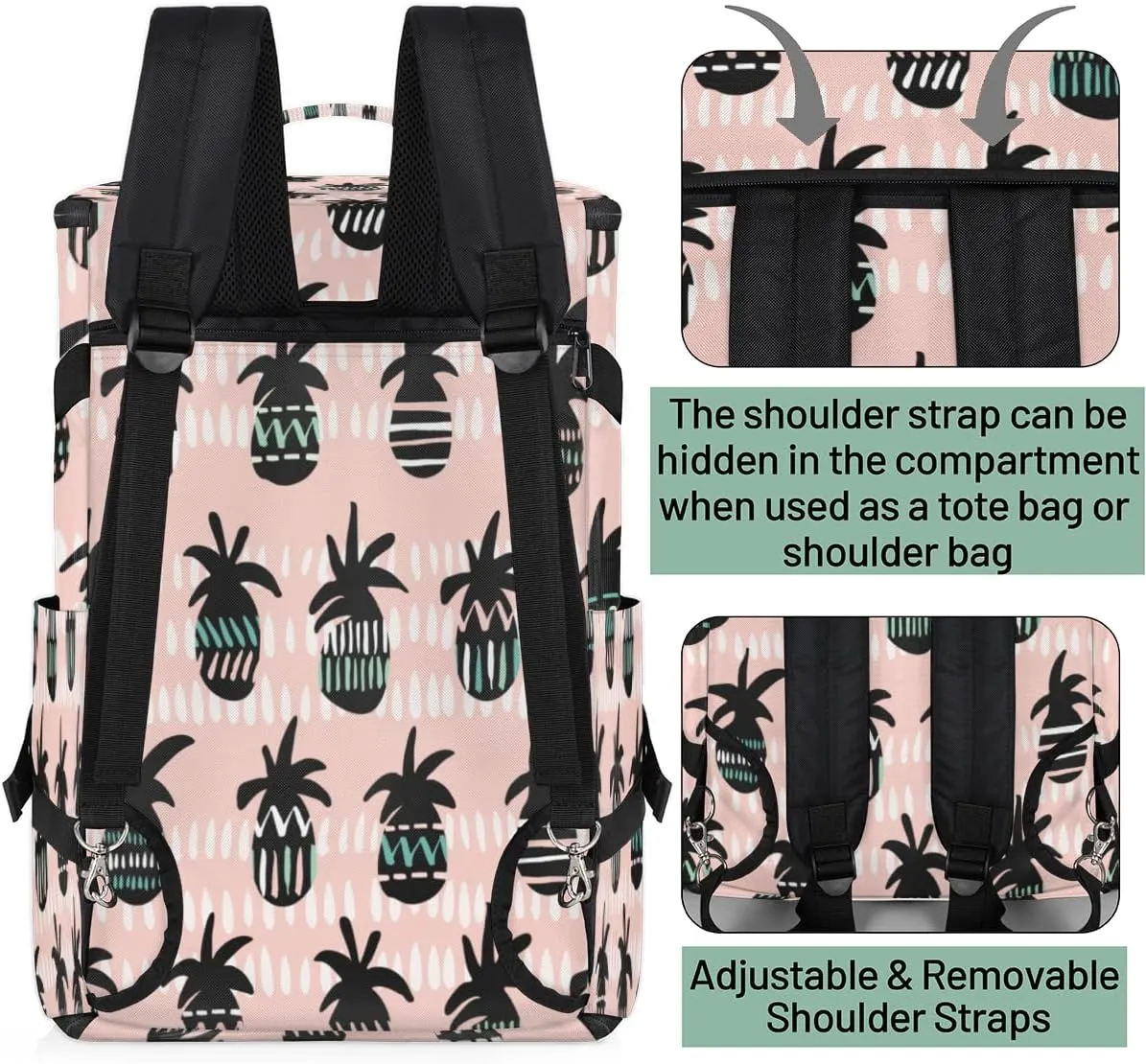 Large Sports Gym Bag With Shoe & Laptop Compartment 47L Waterproof Travel Duffel Bags for Men Women Abstract Pineapple Luggage Backpack Duffle Bag