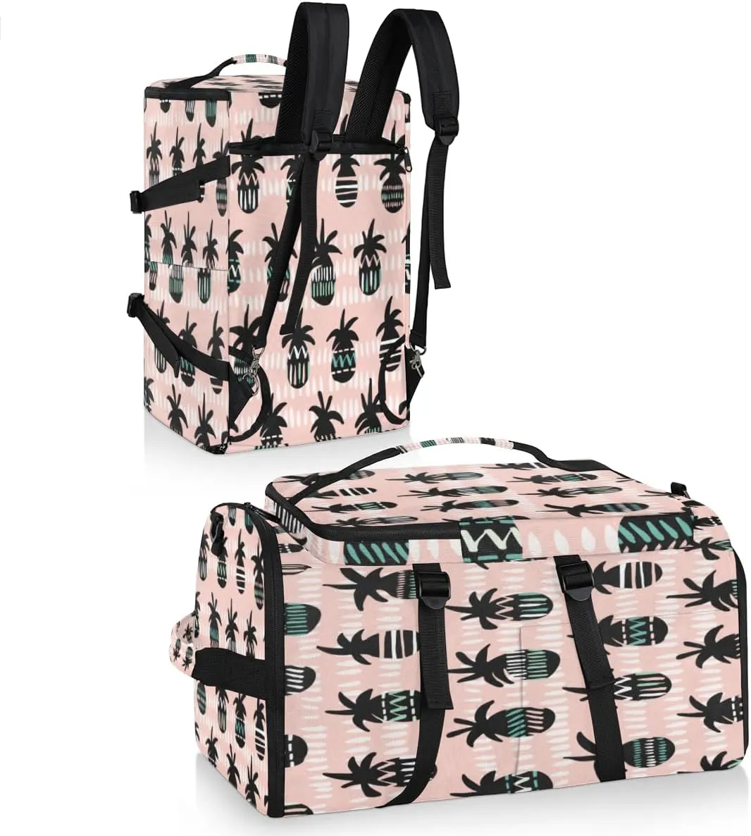 Large Sports Gym Bag With Shoe & Laptop Compartment 47L Waterproof Travel Duffel Bags for Men Women Abstract Pineapple Luggage Backpack Duffle Bag