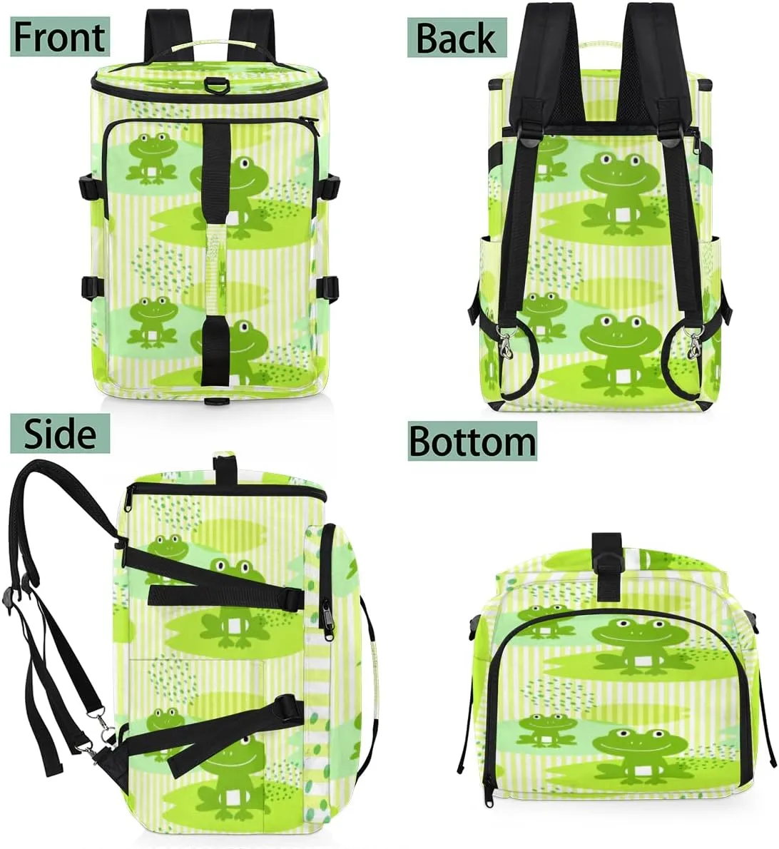 Large Sports Gym Bag With Shoe & Laptop Compartment 47L Waterproof Travel Duffel Bags for Men Women Animal Frogs Luggage Backpack Duffle Bag