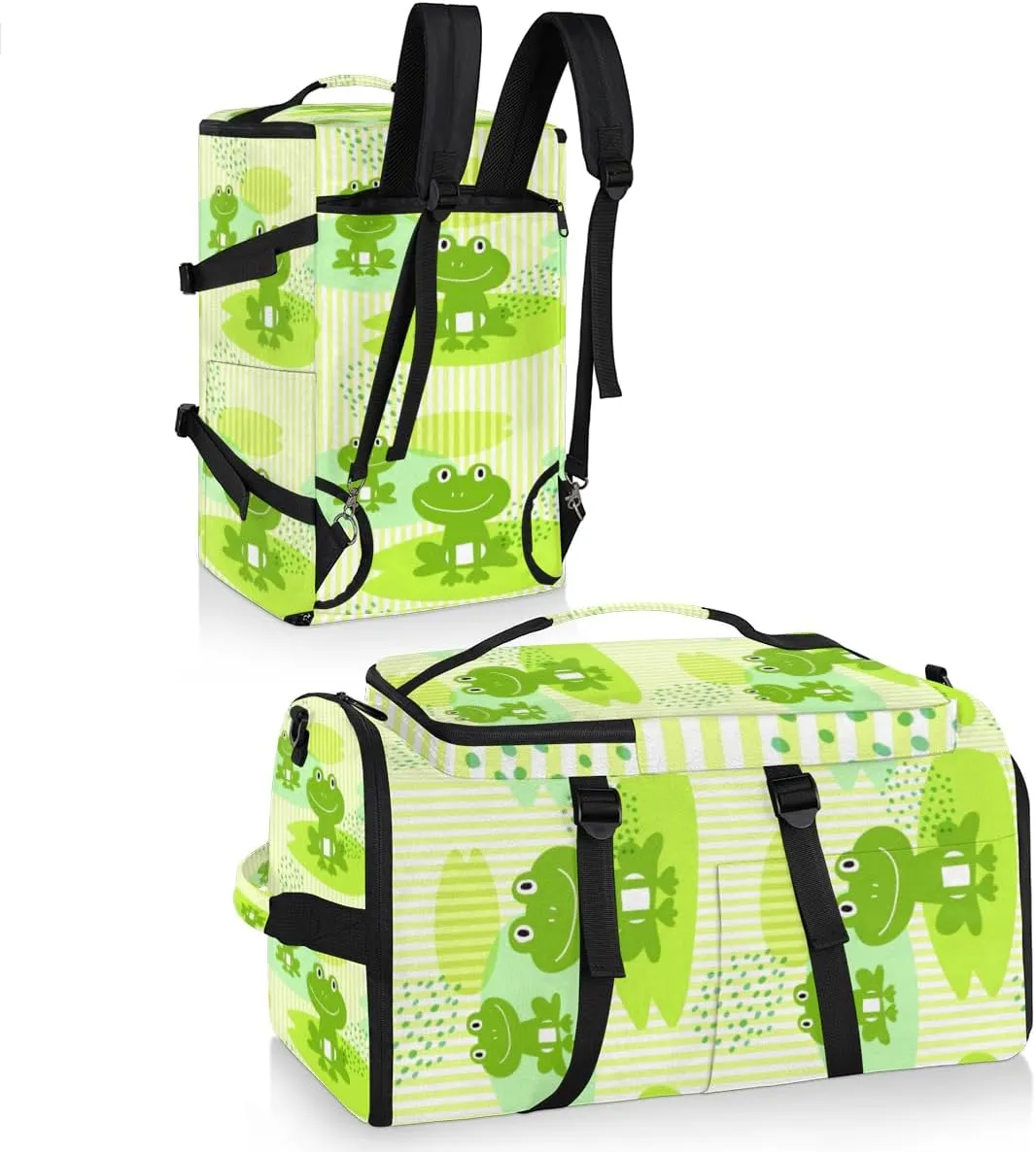 Large Sports Gym Bag With Shoe & Laptop Compartment 47L Waterproof Travel Duffel Bags for Men Women Animal Frogs Luggage Backpack Duffle Bag