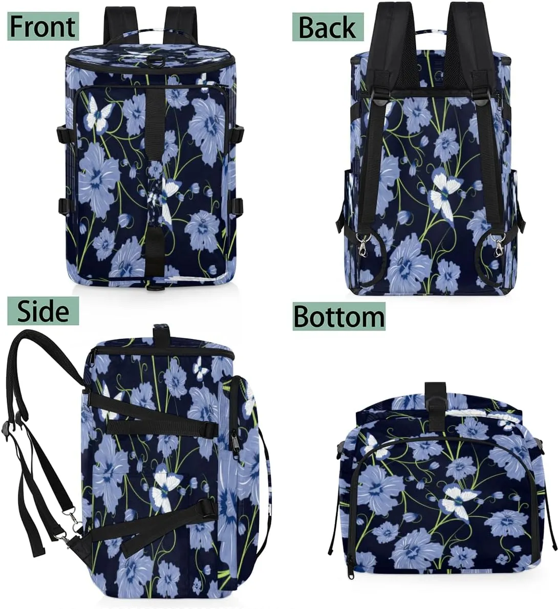 Large Sports Gym Bag With Shoe & Laptop Compartment 47L Waterproof Travel Duffel Bags for Men Women Butterfly Petals Luggage Backpack Duffle Bag