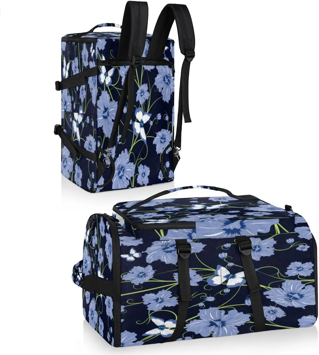 Large Sports Gym Bag With Shoe & Laptop Compartment 47L Waterproof Travel Duffel Bags for Men Women Butterfly Petals Luggage Backpack Duffle Bag