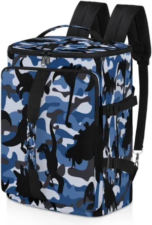 Large Sports Gym Bag With Shoe & Laptop Compartment 47L Waterproof Travel Duffel Bags for Men Women Camo Dinosaur Pattern Luggage Backpack Duffle Bag
