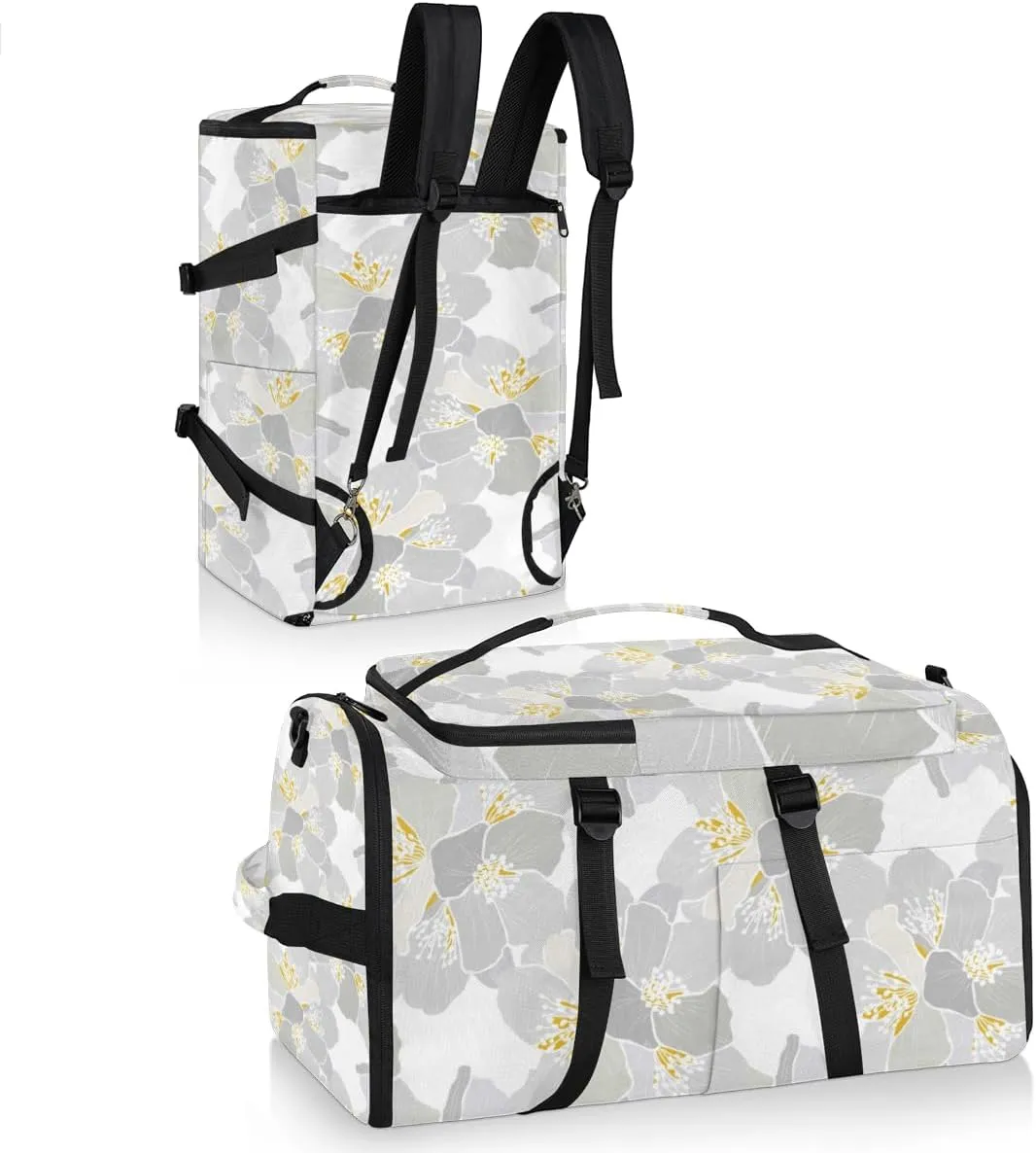 Large Sports Gym Bag With Shoe & Laptop Compartment 47L Waterproof Travel Duffel Bags for Men Women Cartoon Jasmine Gray Luggage Backpack Duffle Bag