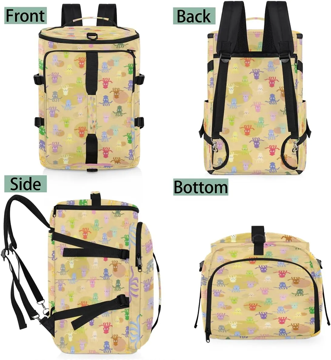 Large Sports Gym Bag With Shoe & Laptop Compartment 47L Waterproof Travel Duffel Bags for Men Women Cartoon Octopus Luggage Backpack Duffle Bag