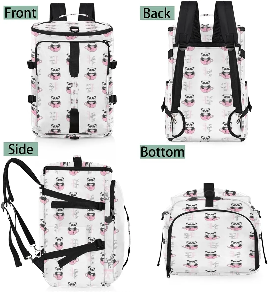 Large Sports Gym Bag With Shoe & Laptop Compartment 47L Waterproof Travel Duffel Bags for Men Women Cartoon Panda Luggage Backpack Duffle Bag