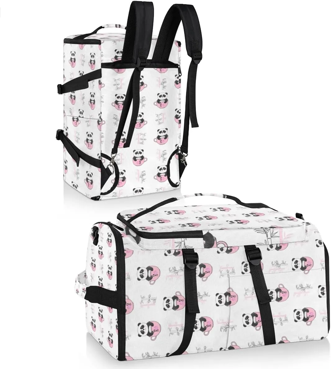 Large Sports Gym Bag With Shoe & Laptop Compartment 47L Waterproof Travel Duffel Bags for Men Women Cartoon Panda Luggage Backpack Duffle Bag