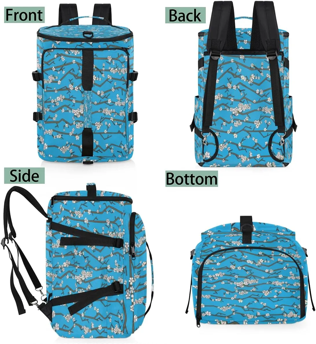 Large Sports Gym Bag With Shoe & Laptop Compartment 47L Waterproof Travel Duffel Bags for Men Women Cherry Blossom Branch Luggage Backpack Duffle Bag