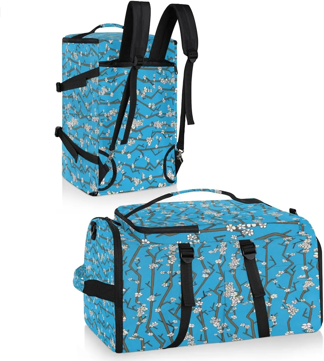 Large Sports Gym Bag With Shoe & Laptop Compartment 47L Waterproof Travel Duffel Bags for Men Women Cherry Blossom Branch Luggage Backpack Duffle Bag
