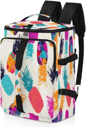 Large Sports Gym Bag With Shoe & Laptop Compartment 47L Waterproof Travel Duffel Bags for Men Women Colorful Pineapple Luggage Backpack Duffle Bag