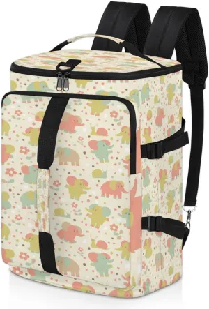 Large Sports Gym Bag With Shoe & Laptop Compartment 47L Waterproof Travel Duffel Bags for Men Women Elephants Snail And Flowers Luggage Backpack Duffle Bag