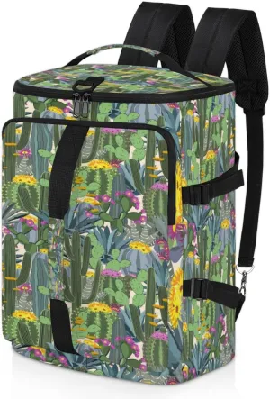 Large Sports Gym Bag With Shoe & Laptop Compartment 47L Waterproof Travel Duffel Bags for Men Women Modern Cactus Luggage Backpack Duffle Bag