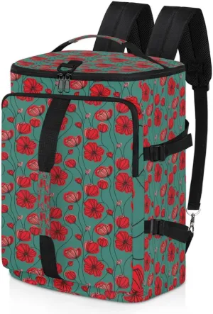 Large Sports Gym Bag With Shoe & Laptop Compartment 47L Waterproof Travel Duffel Bags for Men Women Poppy Flower Plant Cartoon Luggage Backpack Duffle Bag