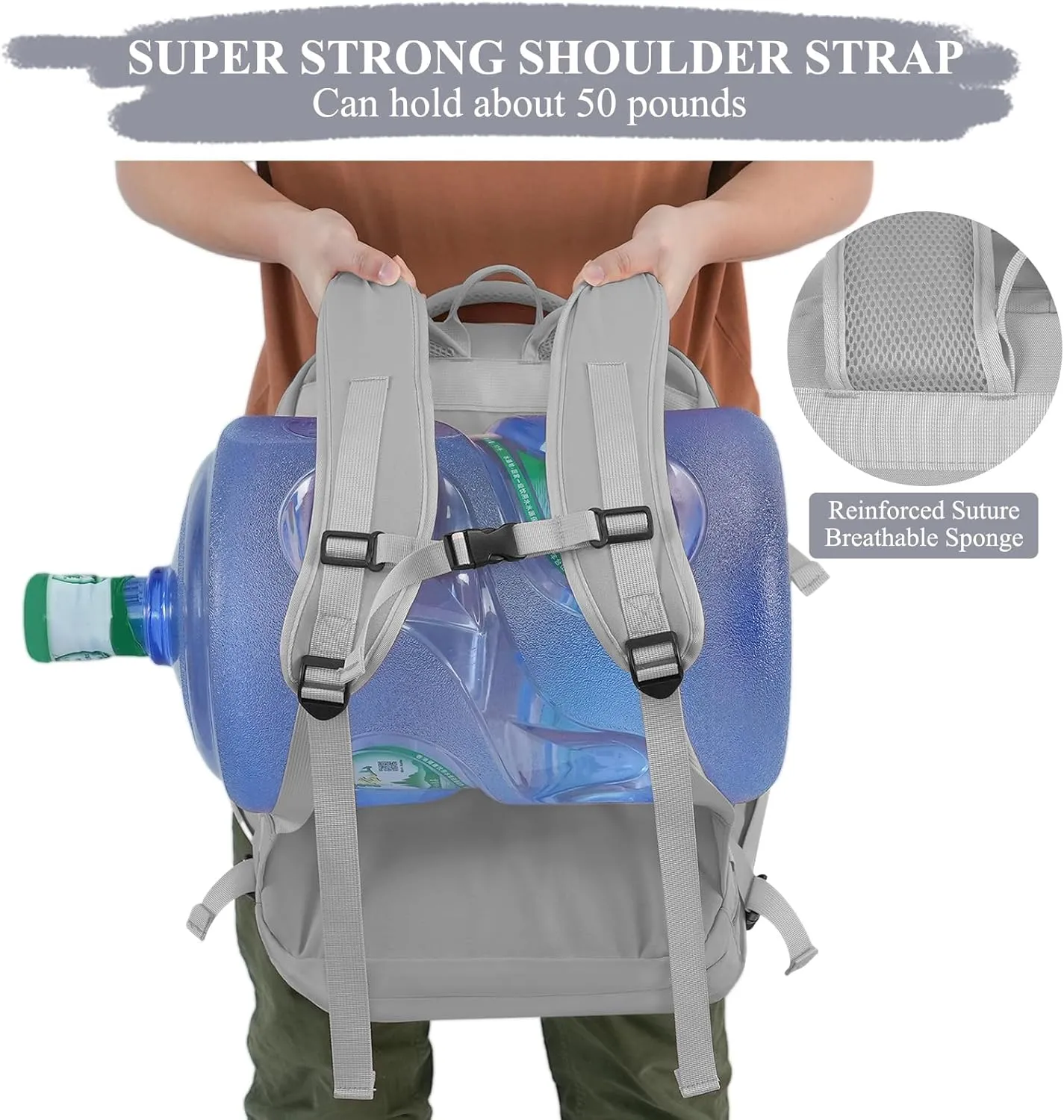 Large Travel Backpack - 40L Waterproof for Women, Men, College, Business, Hiking, Work