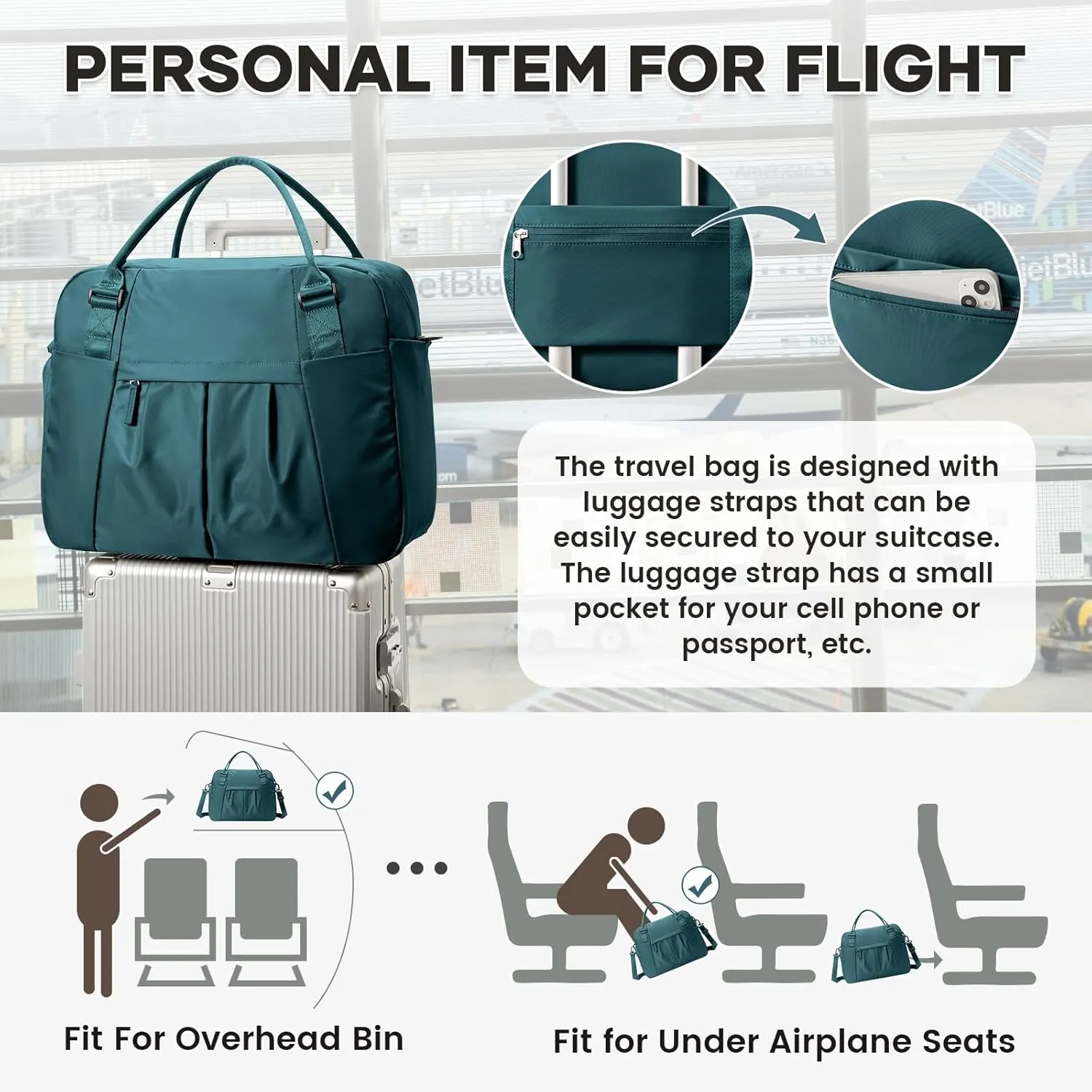Large Weekender Bag for Women, Travel Duffle Bag with Shoe Compartment, Carry on Gym Bags Waterproof Overnight Bags Bolso de Viaje