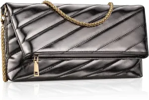 Leather Clutch Evening Purse for Women Envelope Crossbody Bag with Chain Strap Wedding Party Handbags
