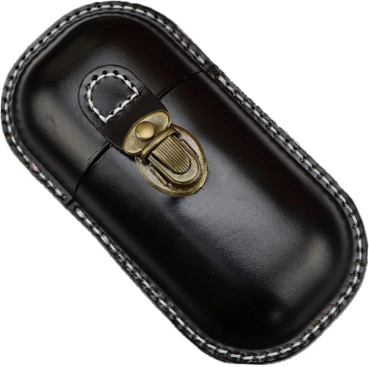 Leather Eyeglass Case Hard Shell Retro Men And Women Sunglasses Nearsighted Glasses Locking clasp Protection Box