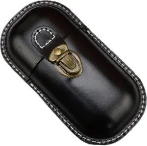 Leather Eyeglass Case Hard Shell Retro Men And Women Sunglasses Nearsighted Glasses Locking clasp Protection Box