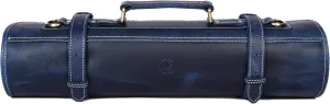 Leather Knife Roll Storage Bag, Elastic and Expandable 10 Pockets, Adjustable/Detachable Shoulder Strap, Travel-Friendly Chef Knife Case