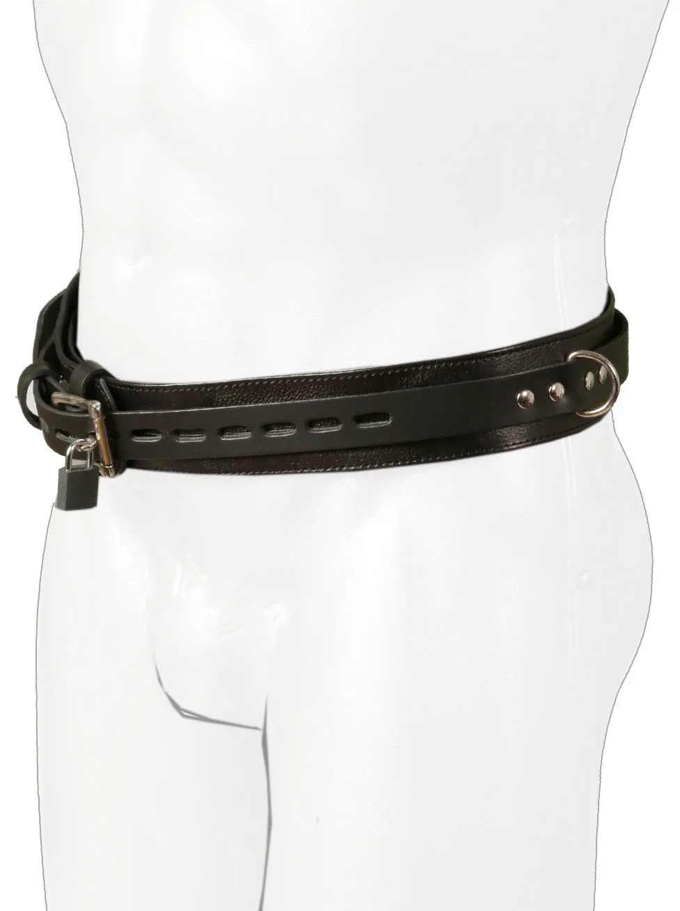 Leather Locking Bondage Belt
