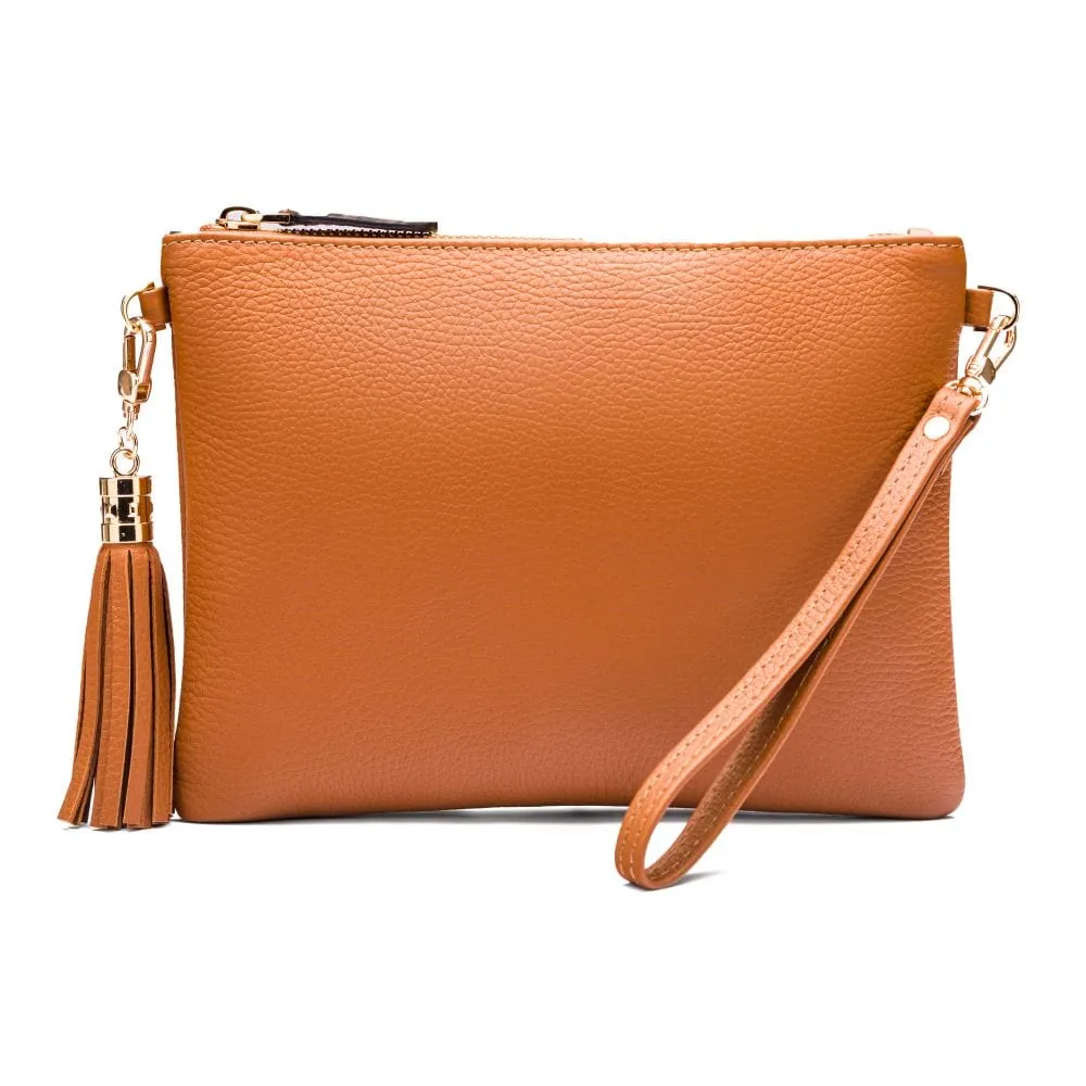 Leather Ruby Cross Body Bag - Tan