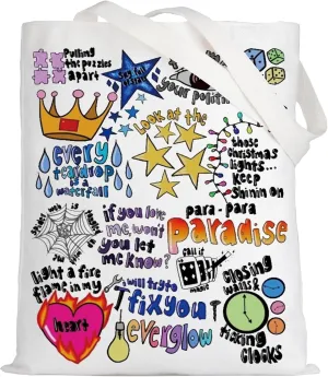 LEVLO Music Band Tote Bag Singer Lyric Fans Gift Music Concert Shoulder Bag Music Band Merchandise
