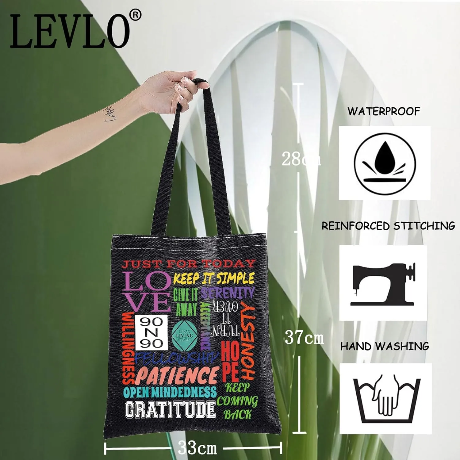 LEVLO Narcotics Anonymou Tote Bag NA AA Sobriety Gift Alcoholics Anonymous Recovery Shoulder Bag Sober Sobriety Merch
