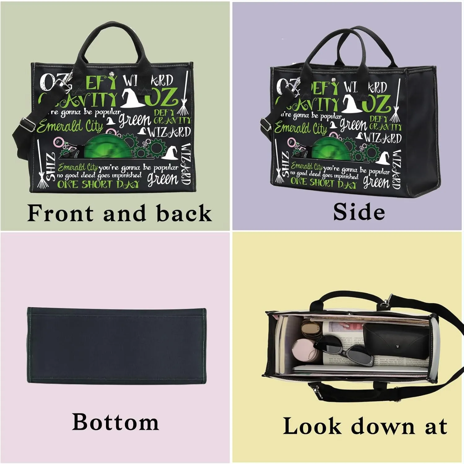 LEVLO Witch Cosmetic Bag Elphaba & Glinda Fans Gifts Witch Zipper Pouch Bag Elphaba And Glinda Merch