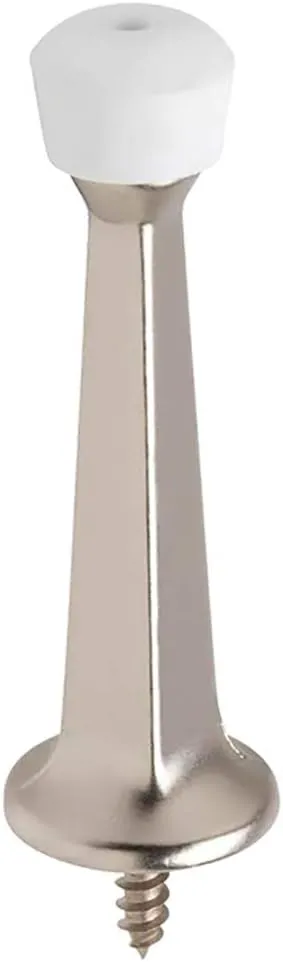 Liberty Premium Door Stoppers Metal Solid Rigid Door Stop Brushed 3" (Satin Nickel, 8 Pack)