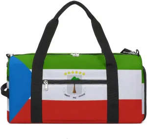 Lightweight Equatorial Guinea Flag Duffel Bag for Boys Girls with Wet Pocket Gym Tote