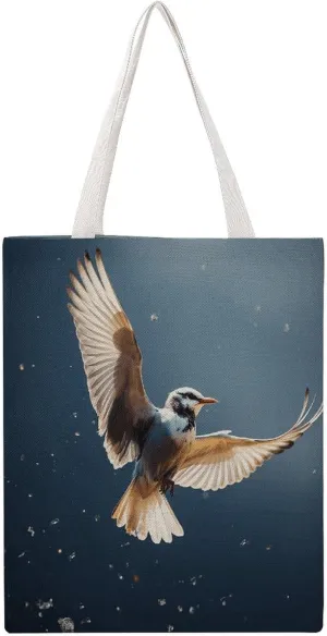 Lightweight Reusable Grocery Shopping Cloth Bag,Bird Migration Print Canvas Tote Bag,shoulder Bag,Double-sided Pattern