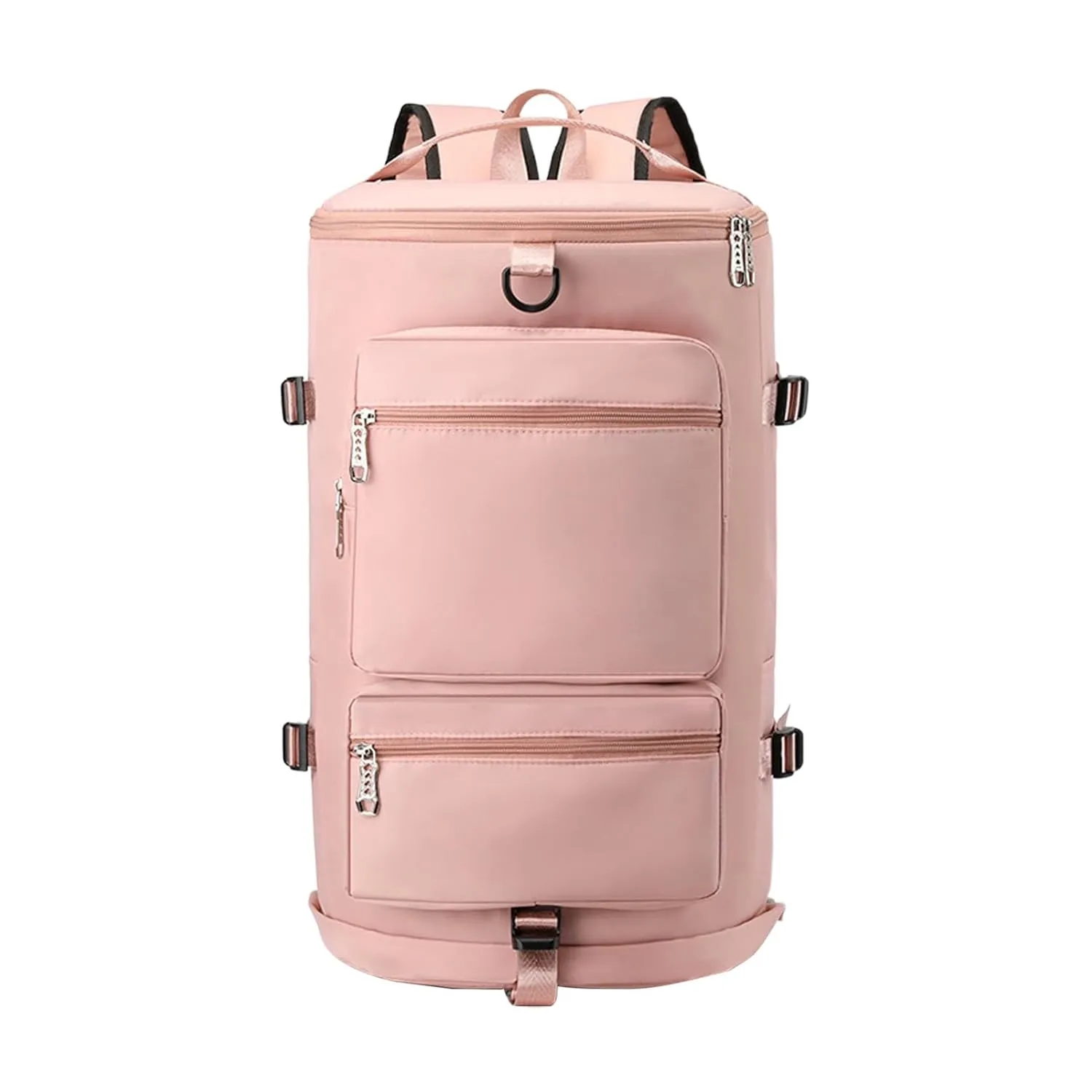 Lightweight Travel Bag Fitness Moving Storage Duffel Multifunctional Large Capacity Adjustable Straps Multi Layers Great Load Bearing Shoulder Pink