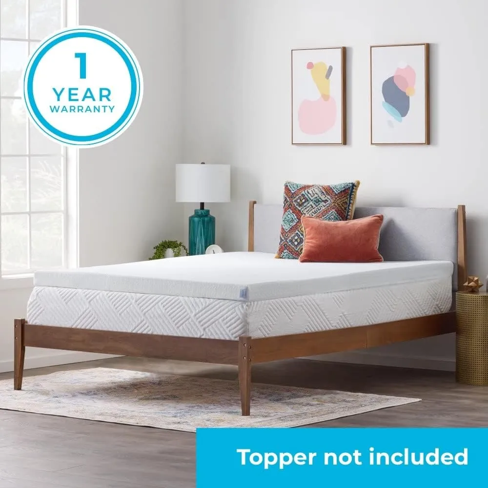 Linenspa 3 Inch Mattress Topper -Cover Queen -Cover Only -Machine Washable – Breathable – Non Slip – with Zipper –,White