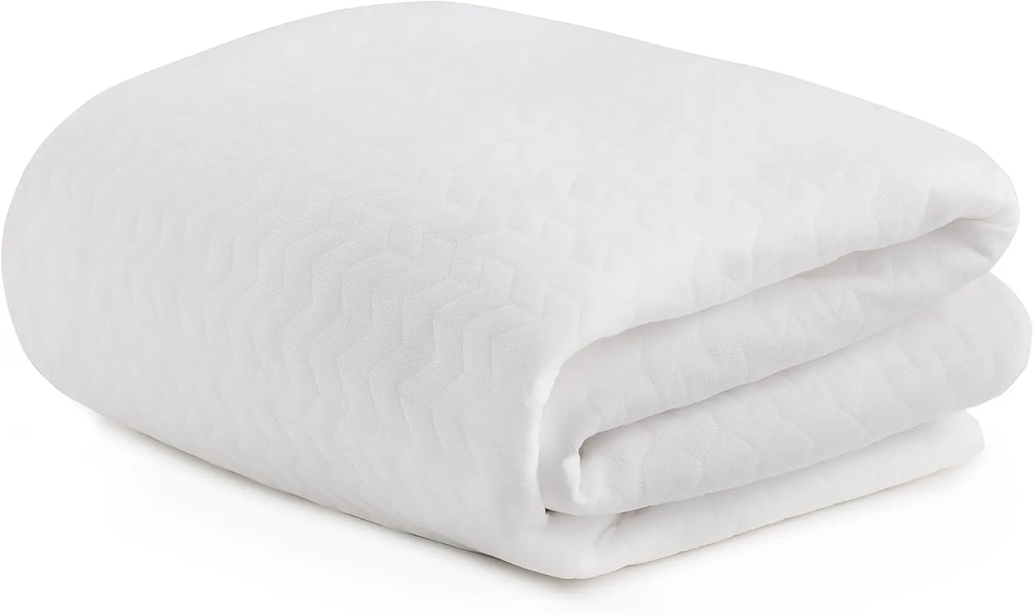 Linenspa 3 Inch Mattress Topper -Cover Queen -Cover Only -Machine Washable – Breathable – Non Slip – with Zipper –,White