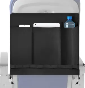 Linkidea Airplane Tray Table Cover with Pocket Organizer, Seat Back Organizer & Storage for Personal Items, Travel Accessories, Clean Airplane Travel Essentials for Flying (Black)