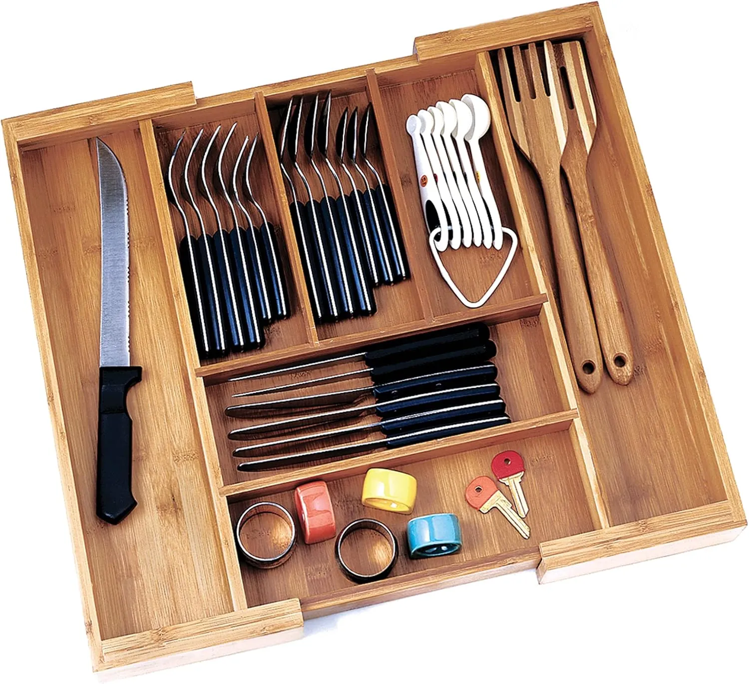 Lipper International Bamboo Expandable 23-Inch Drawer Organizer