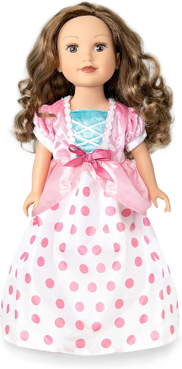 Little Adventures Bo Peep Doll Dress - Doll Not Included - Machine Washable Child Pretend Play and Party Doll Clothes with No Glitter