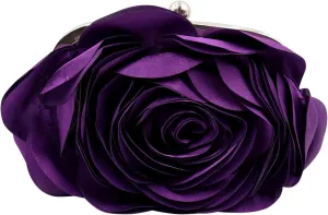Little Floral Clutch Purse for Women - Elegant Rose Petal Evening Bag with Detachable Chain for Wedding, Gala, Prom