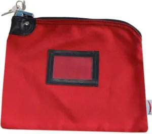 Locking Bank Bag Canvas Keyed Security (Red)