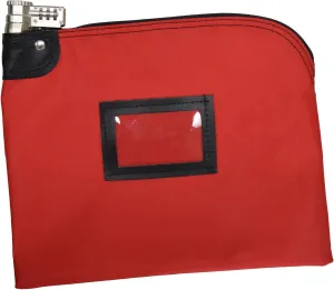 Locking Money Bag Laminated Nylon Combination (Red)