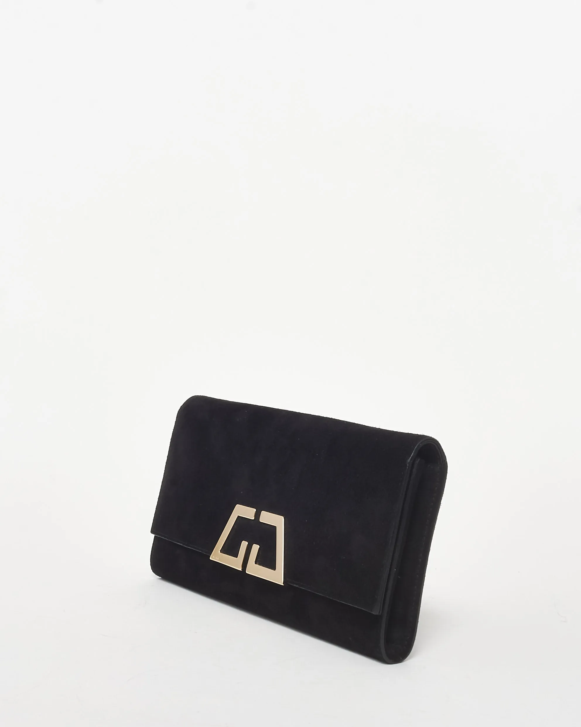 Logo SHW Convenient Clutch Closing soon Gucci Night Black Suede G Bag